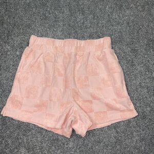 XSET Shorts Womens Size S Pink Terry Checkered Beachy Casual